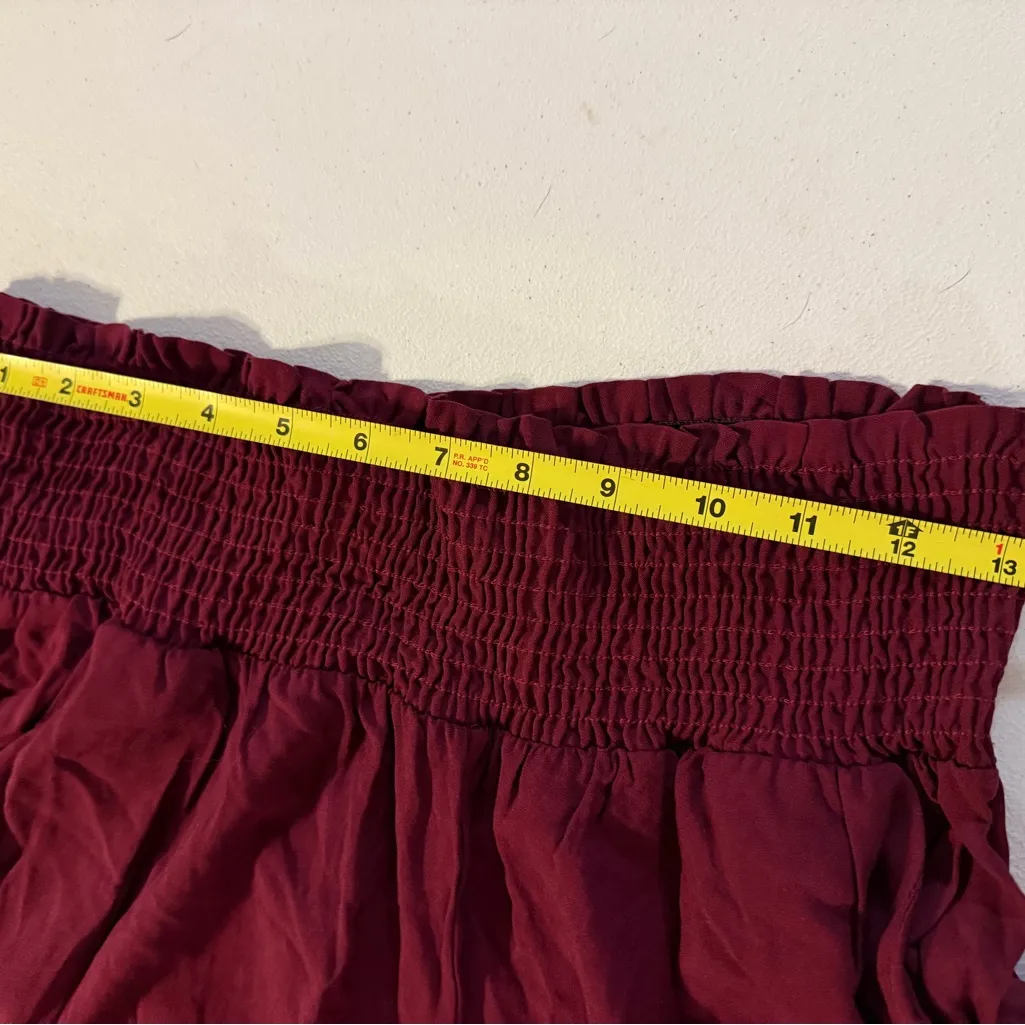 Pink Lily Wide Leg Burgundy Pants XL Viscose Lined Boho Peasant Flowy Palazzo - Image 3