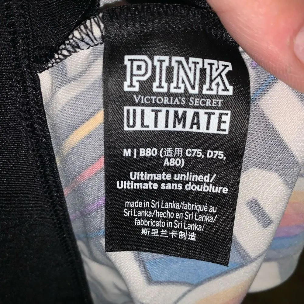 Victoria’s Secret Pink Ultimate rainbow M yoga sporty bra - Image 3