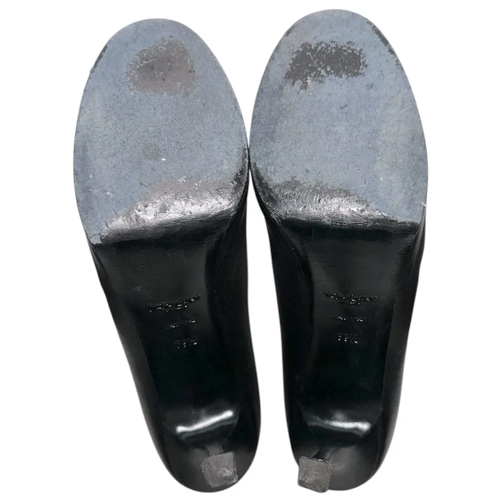 Yves Saint Laurent YSL Size 39.5 8.5 Black Leather Tribtoo Platform Pumps Heels - Image 9