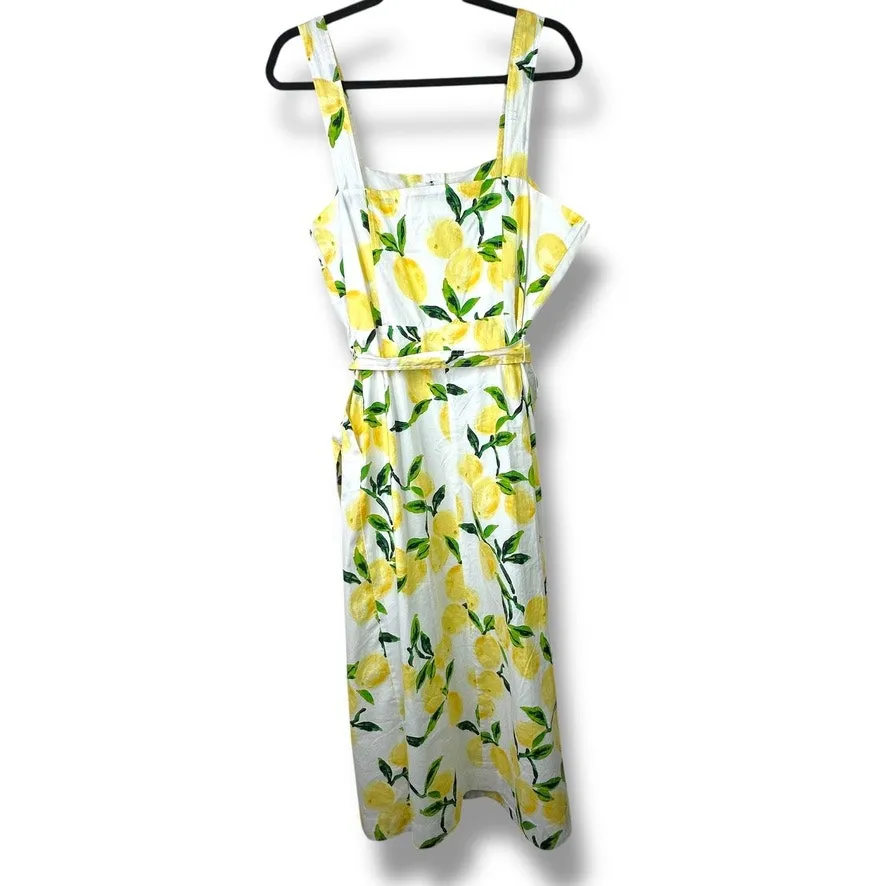 Tommy Hilfiger Lemonade Perfection Lemon Printed Button Tie Waist Maxi Dress - Image 7