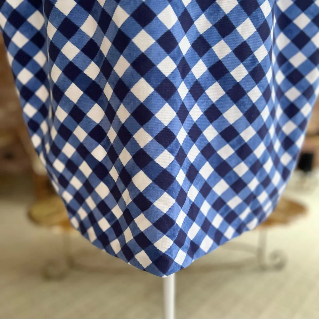 Talbots Top Gingham Halter Tank Blue Plaid Knit 3XL Sleeveless Preppy Classic - Image 5