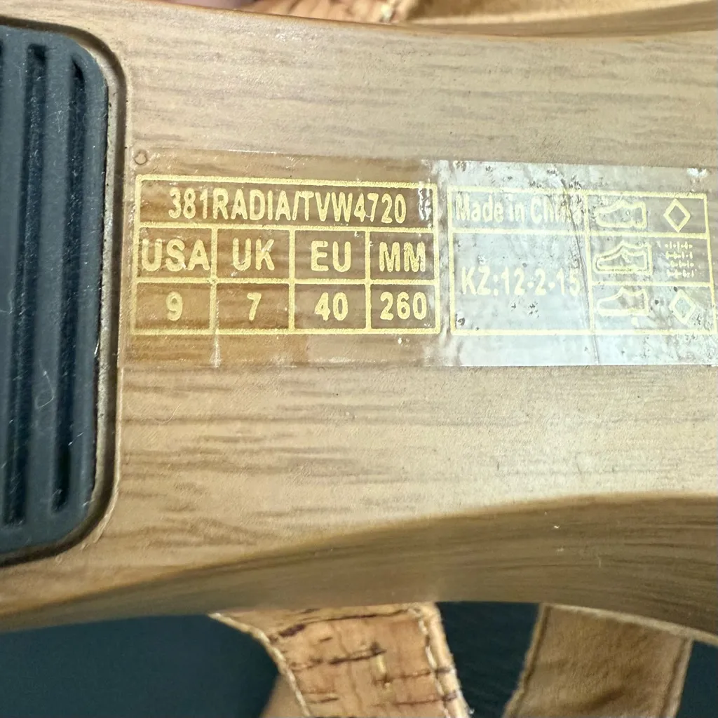 VIONIC Park Radia Gold Cork Slide Adjustable Strap Wedge Sandals Women’s Size 9 - Image 13