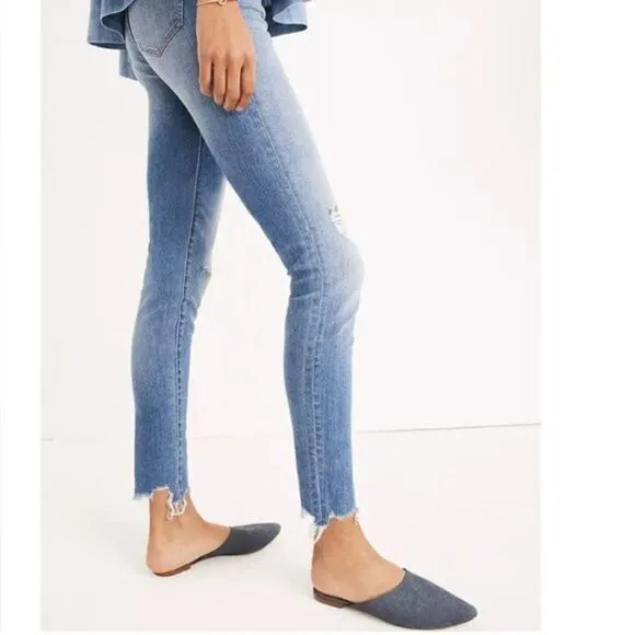 NEW Madewell Skinny Mid-rise ripped Jeans Frankie was, 27P‎ - Image 4