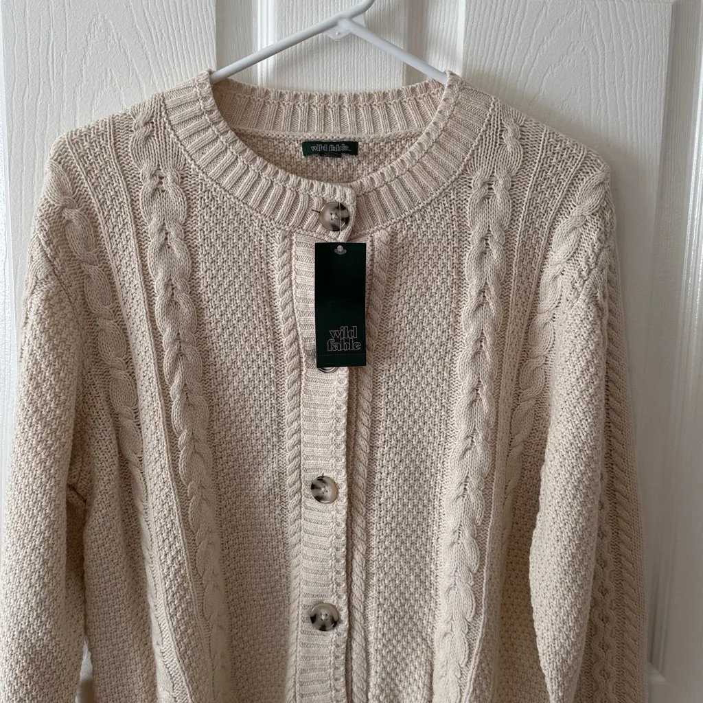 Wild Fable Heritage crewneck cable cardigan - Image 4