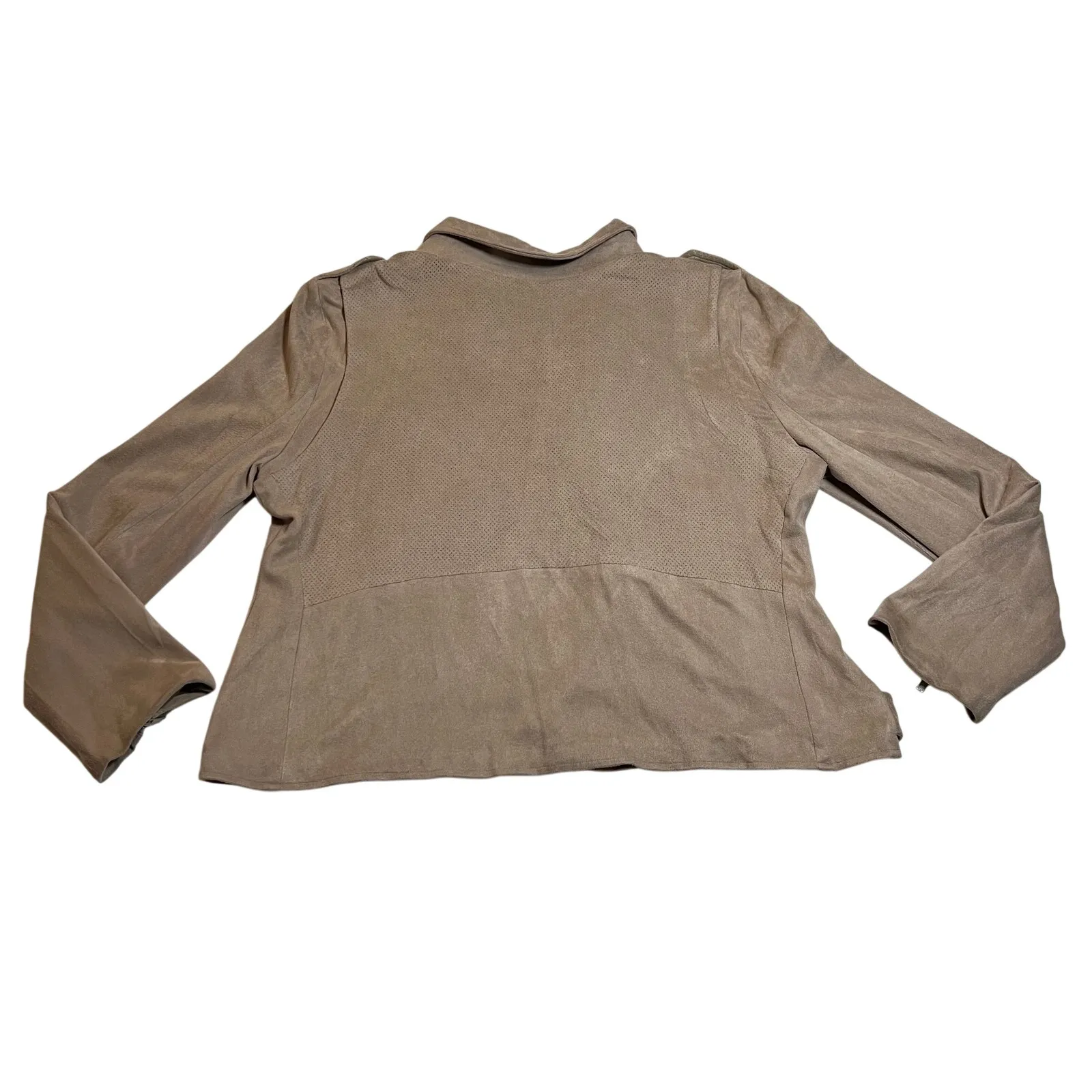 Market & Spruce Kendari Faux Suede Jacket Size XXL Moto Neutral Going Out Casual - Image 2
