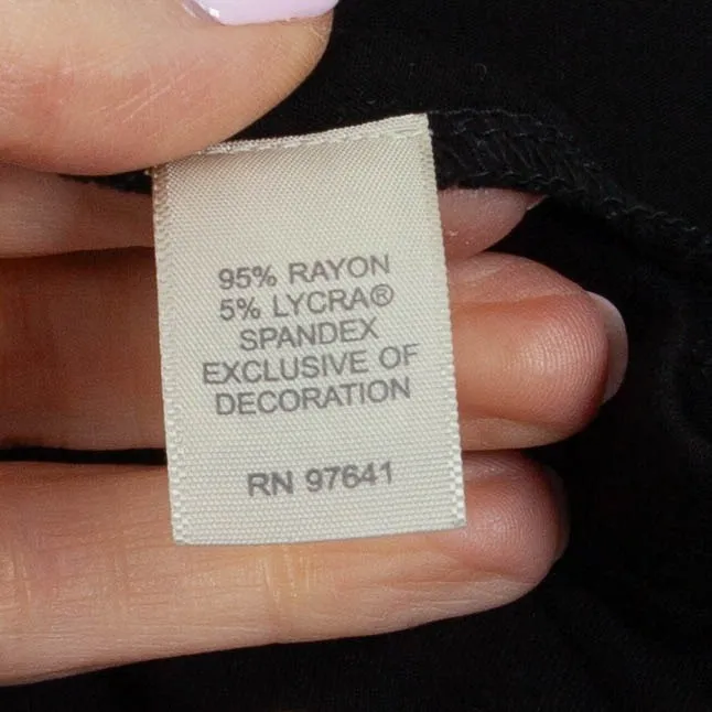 J Jill Womens Stretch Black Wide Leg Cropped Pull On Pants Size Size S Mesh Hem - Image 7