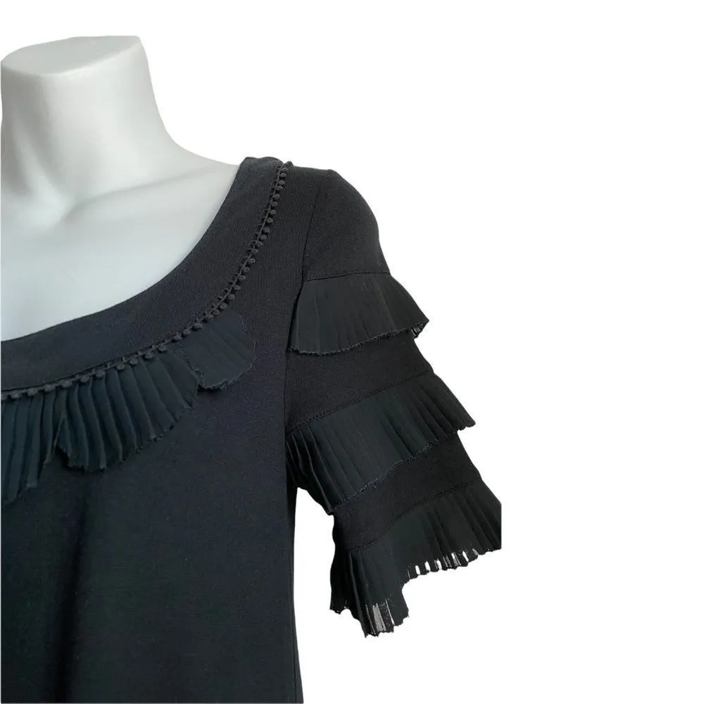 Juicy Couture Exaggerated Ruffle Crochet Shirt Sleeve Black Dress Small … - Image 10