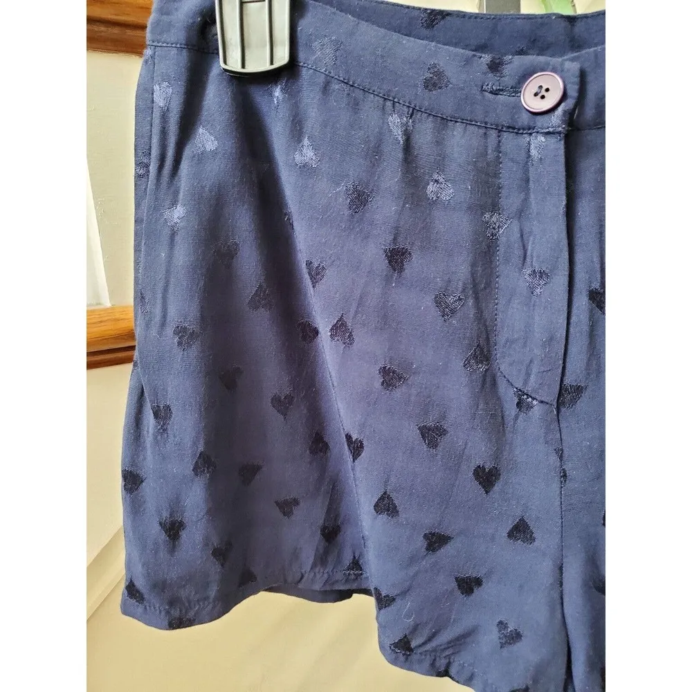 Lab Women's Blue 100% Viscose Flat Front Bottoms Casual Shorts Size Medium - Image 2