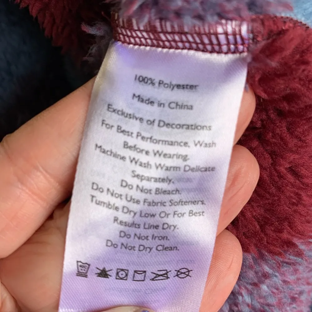 EDDIE BAUER XL High Neck Blue & Maroon Plaid Fleece Sherpa Top 1/4 Zip - Image 8