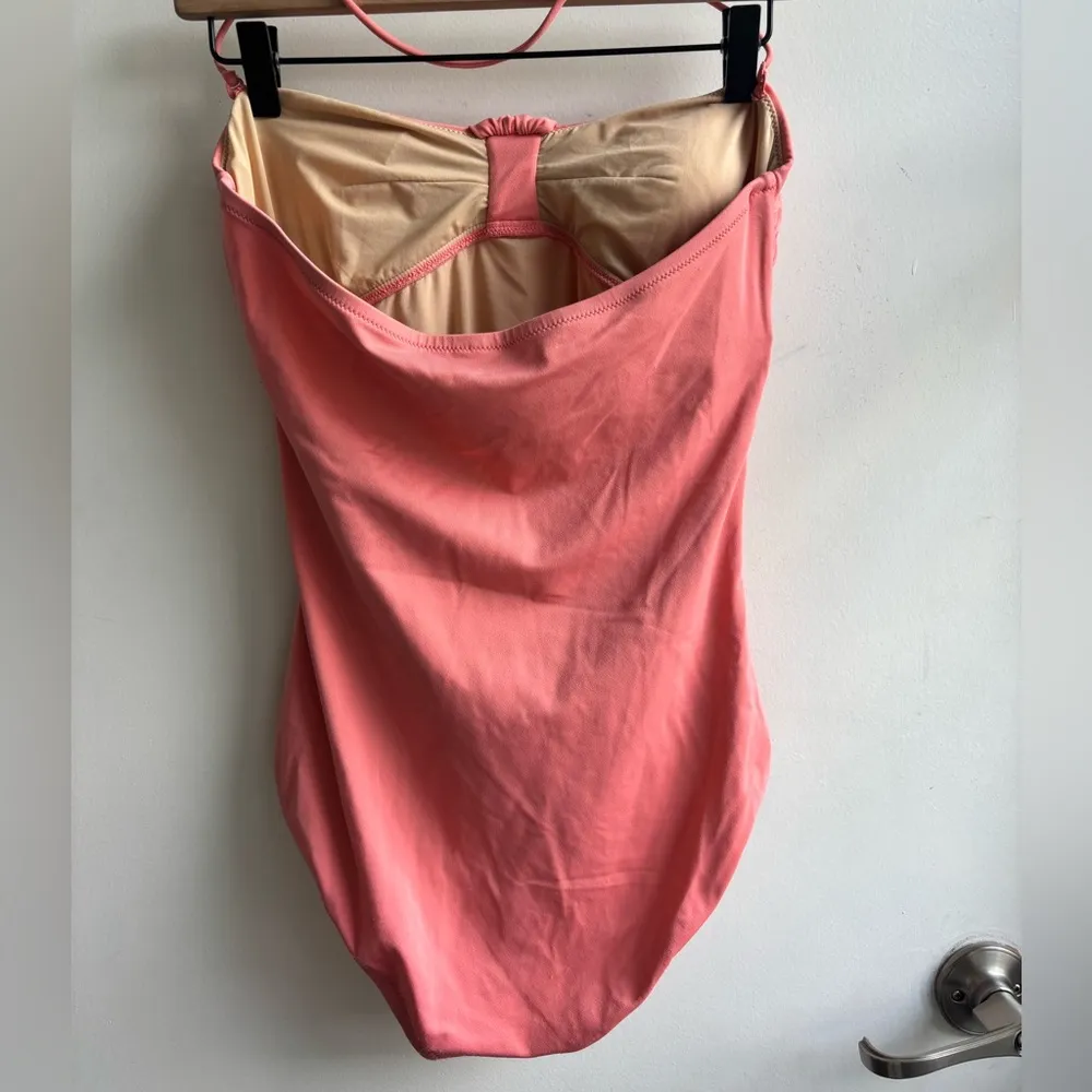 J. Crew Sweetheart Ruched Bandeau One Piece 8 boho coastal preppy resort beach‎ - Image 2