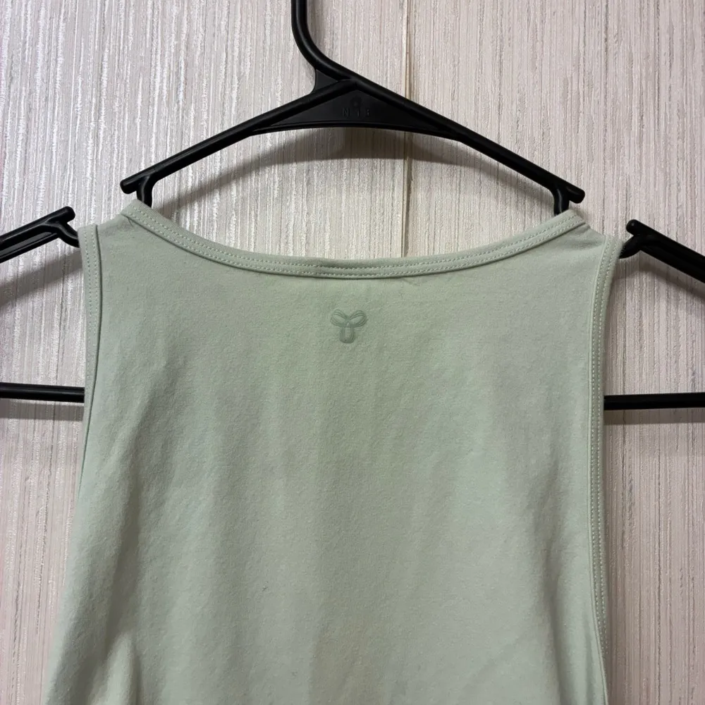 TNA Ruched Bodycon Dress Size S Pastel Sage Green Tank Midi - Image 5