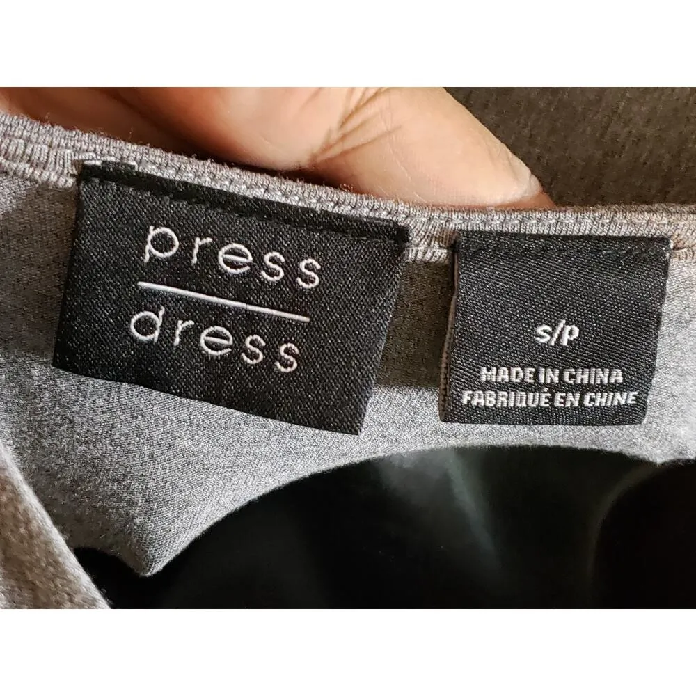 Press Long Maxi Dress Womens Small Gray Stretch Sleeveless Round Neck Pullover - Image 4