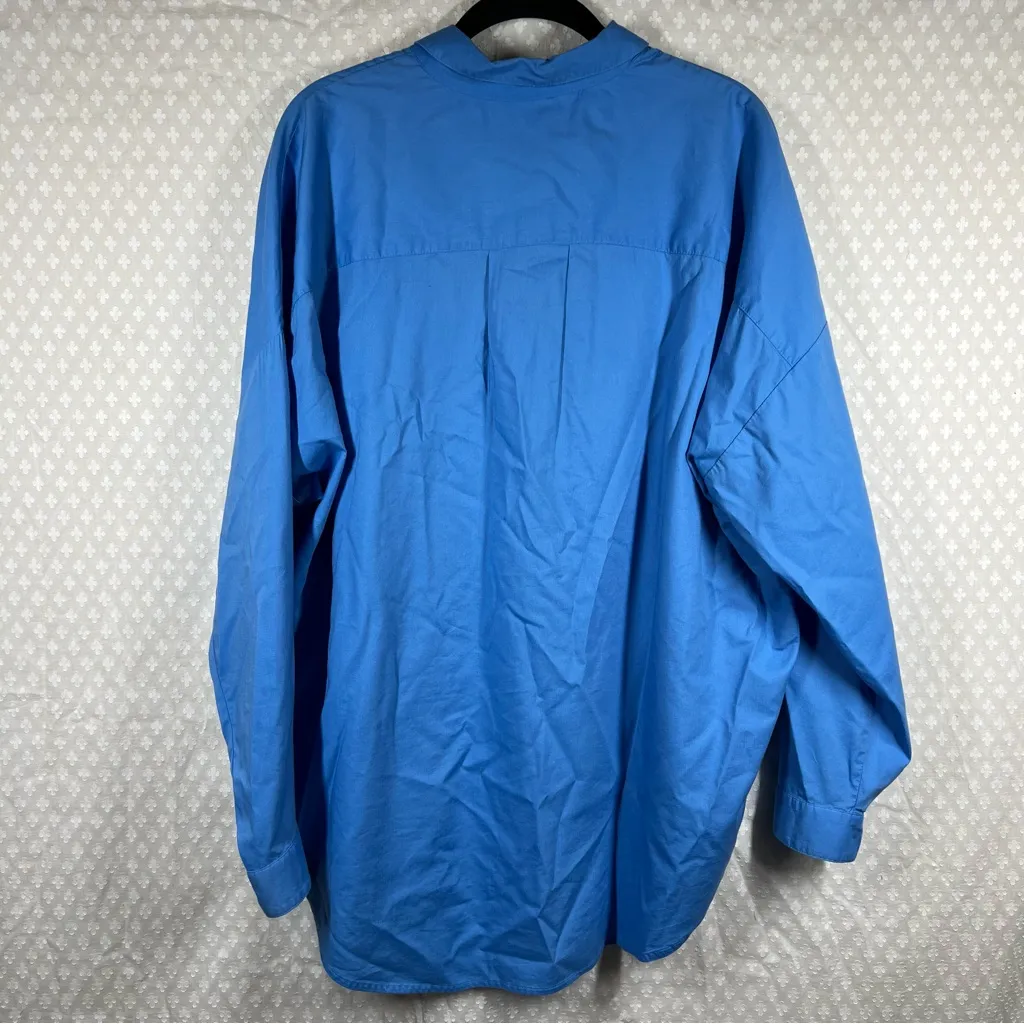 J. Jill Blue‎ Button Down Collared Dress Shirt Blue Size M - Image 4