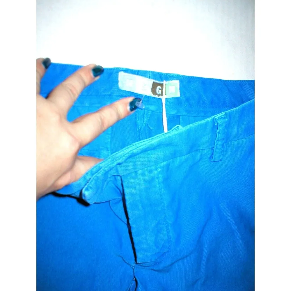 New NWT Designer MSGM Skinny Moto Pants Blue Italy 42 Womens 6 Crop Flat Front - Image 4