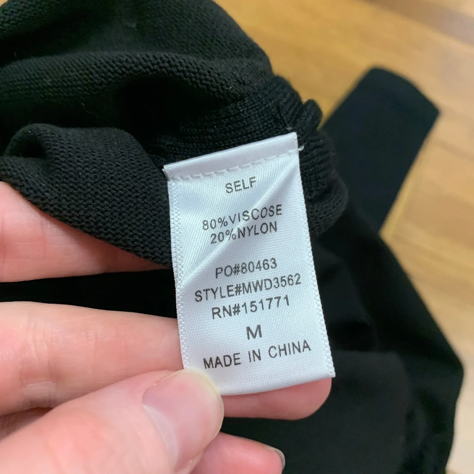 LE LIS Ruched Dress Womens‎ Size Medium Black Drawstring Bodycon Long Sleeve NWT - Image 5