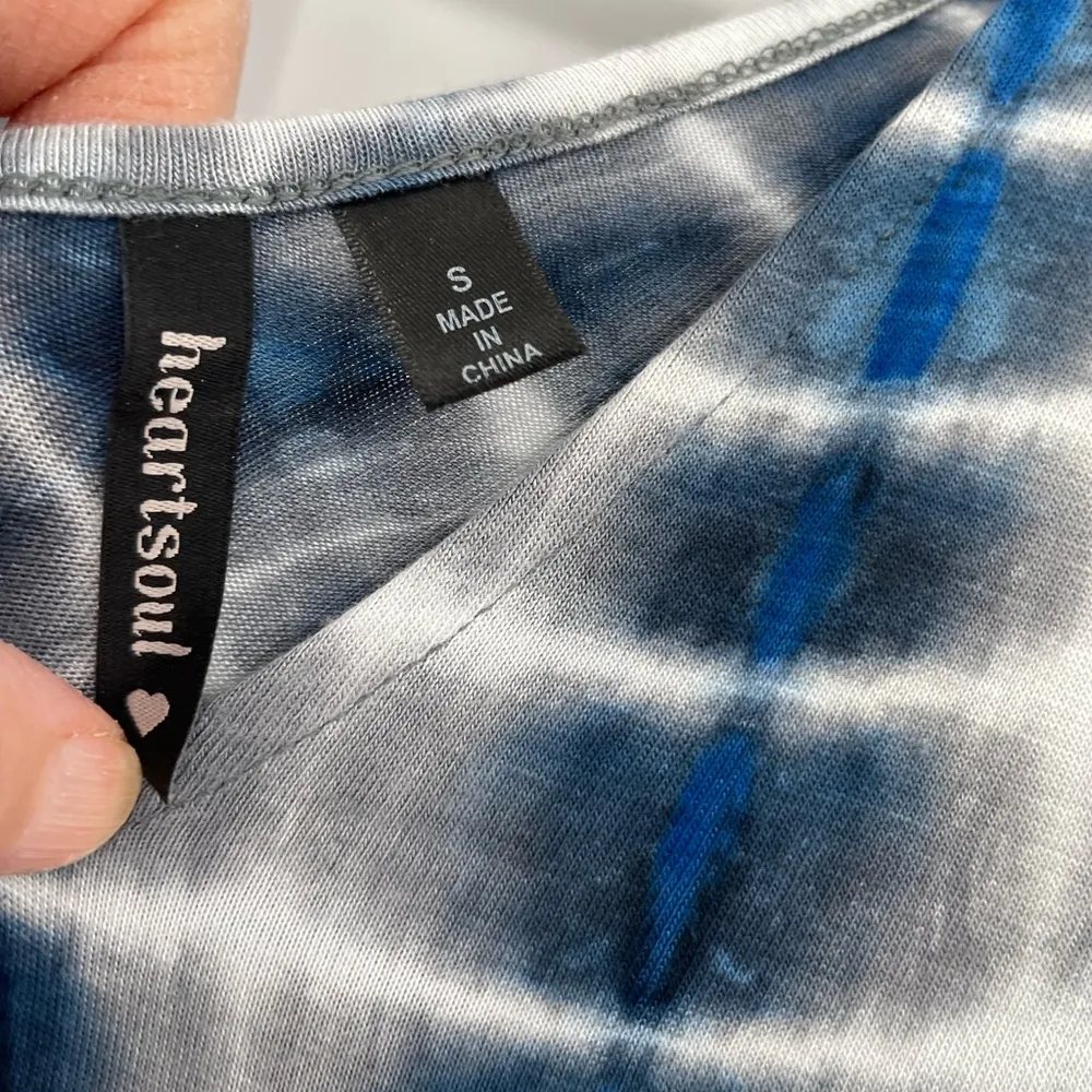 Heart Soul Shibori Print Front & Back Keyhole Tunic Top Dress, Size Small - Image 3