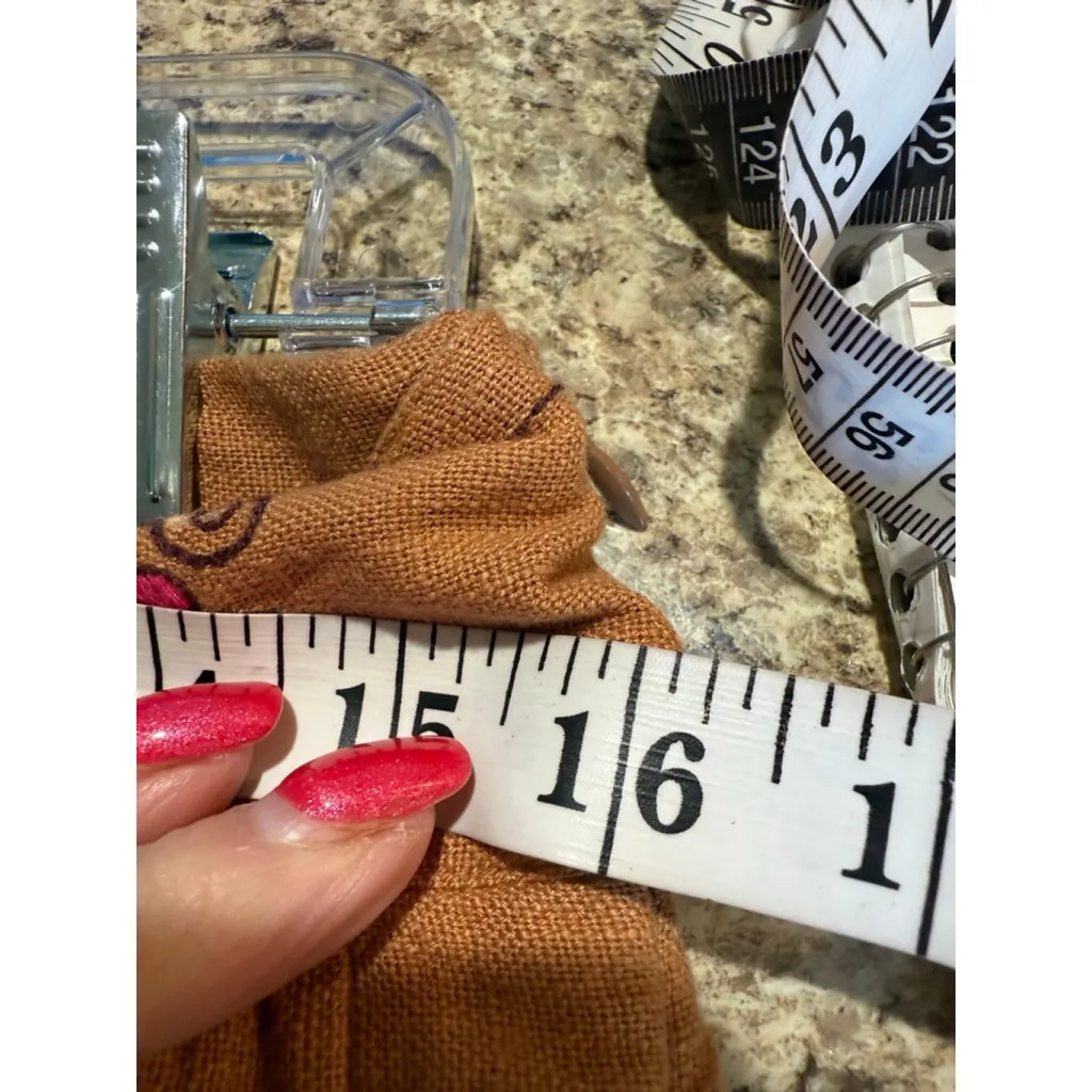 Anthropologie Embroidered Mini Skirt Brown Pink US 10 - Image 7