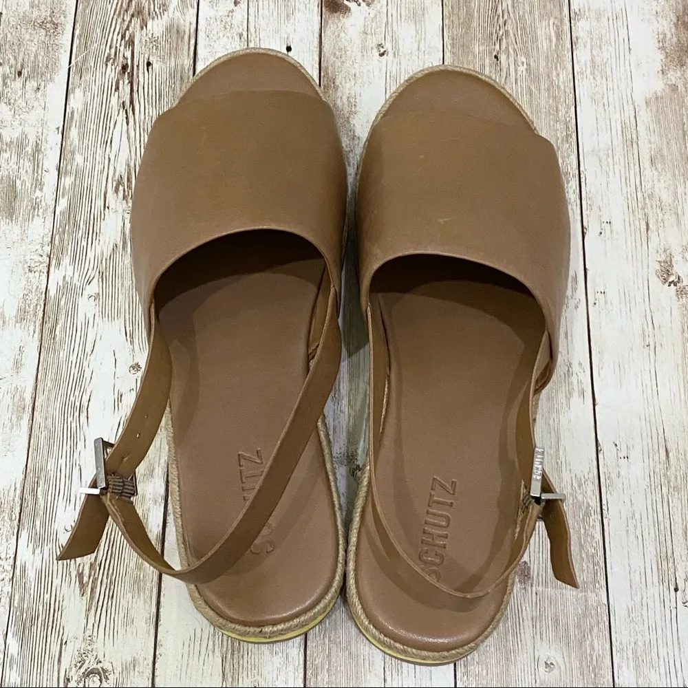 SCHUTZ Nude Sling back Espadrille Sandals 7.5 - Image 3