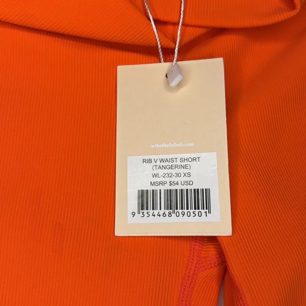 Wilo The Label Base Ribbed Bike Short V Waist Shorts, XS Orange - Image 7