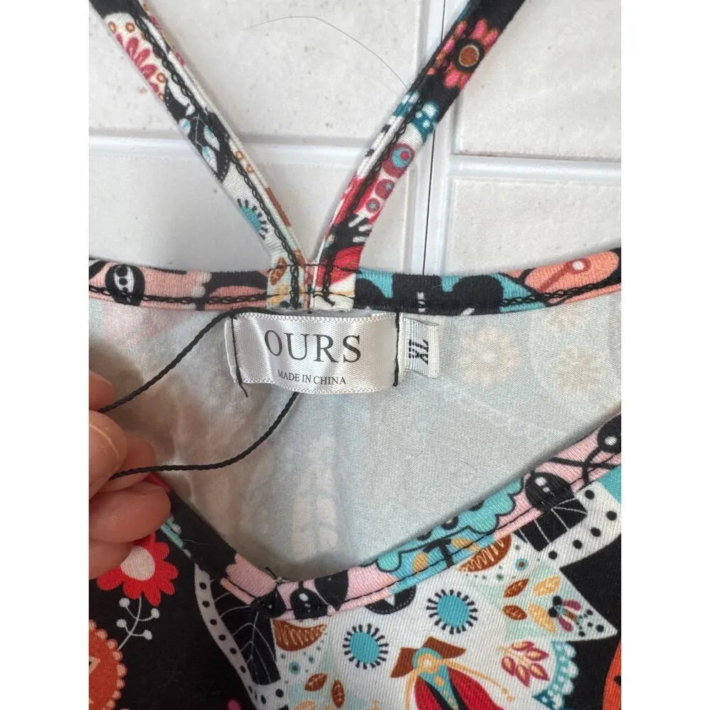 OURS Women's XL Flowy Paisley & Floral Camisole Polyester Spandex - Image 2