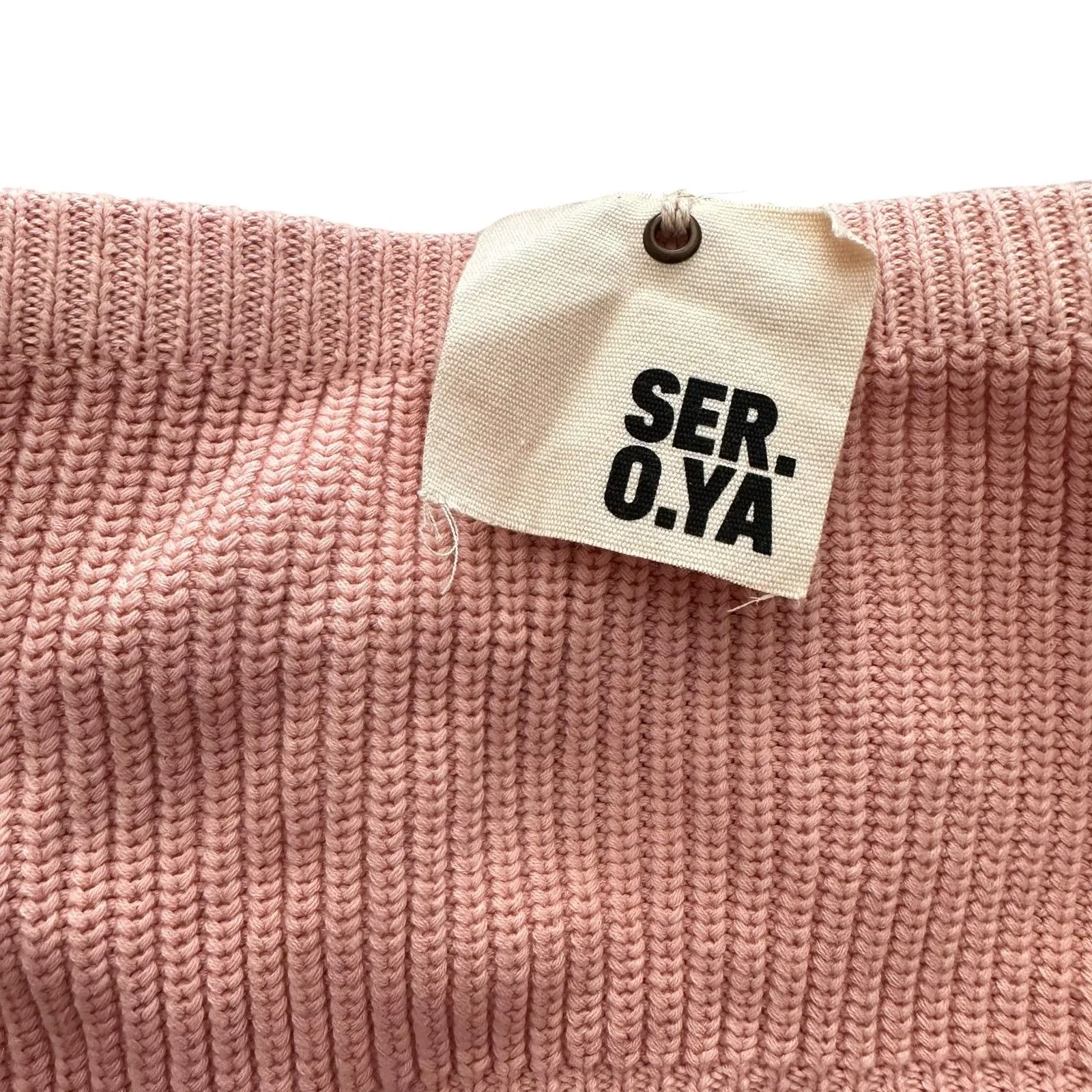 SER.O.YA Lola Knit‎ Distressed Strapless Cutout Dress NWT Small Pink - Image 5