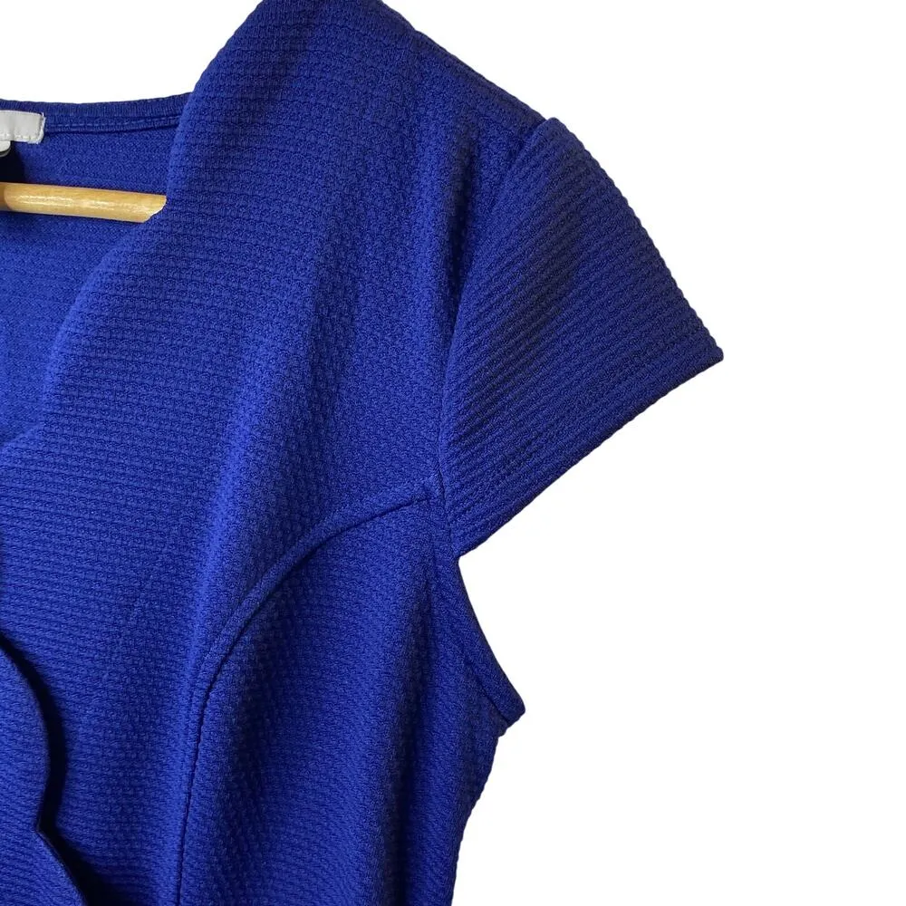 Bar III Royal Blue Scallop Trim Fit & Flare Dress Women's Medium - Image 8