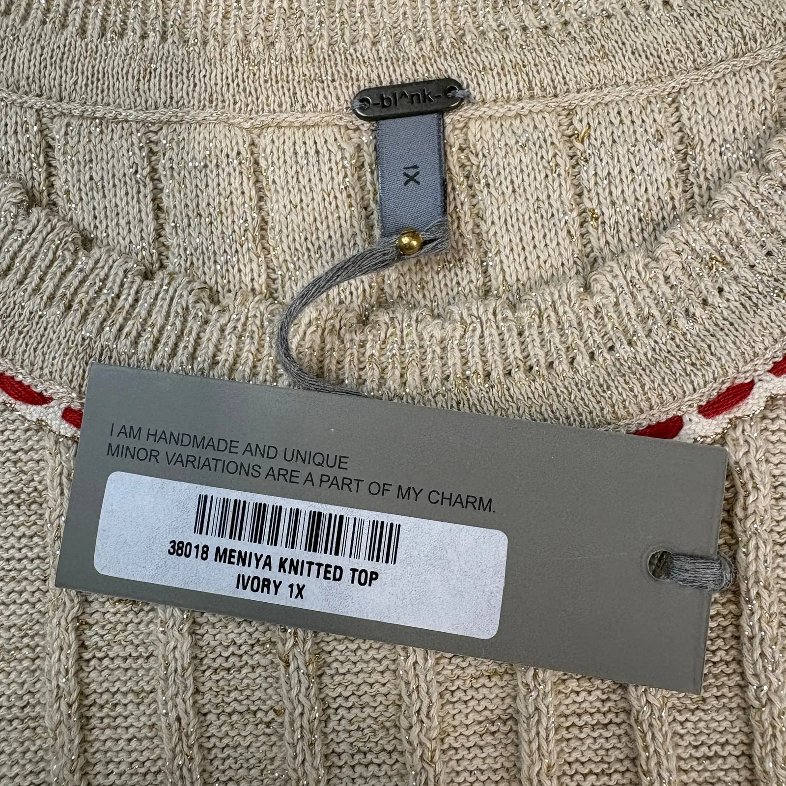 NWT Anthropologie Bl-nk London Meniya Knitted Top Ivory Size 1X - Image 5