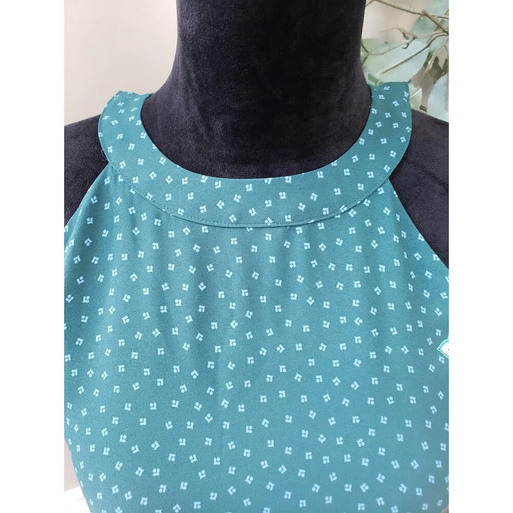 LOFT Bandana Boho Tank Top Women's XS Multi Paisley Print Sleeveless Halter Neck - Image 9