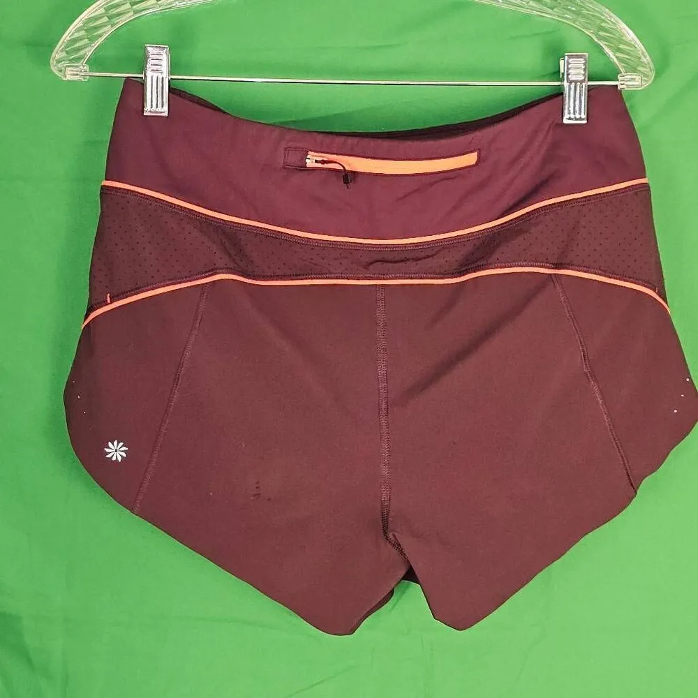Athleta Womens Burgundy Run With It Shorts‎ Small - Pull - Image 2