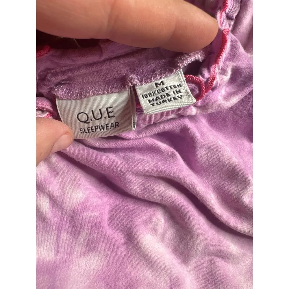 QUE Sleepwear Set Women’s M Purple Tie - Image 5