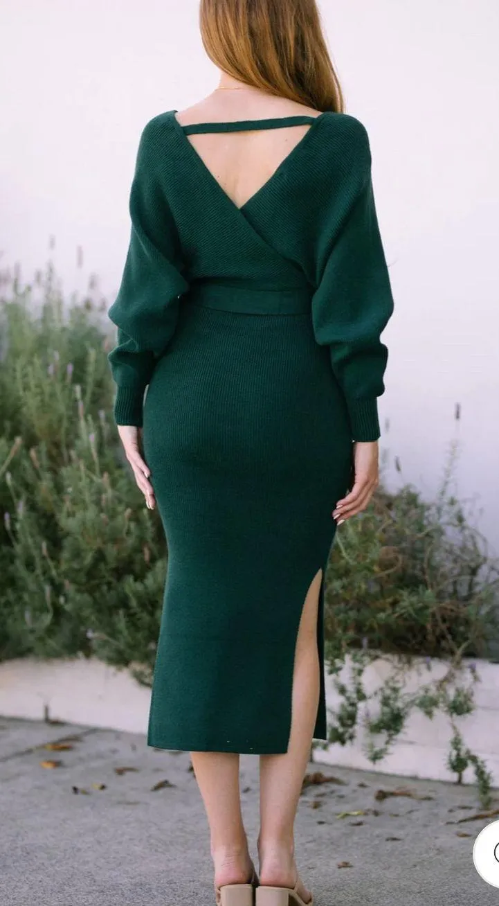 One And Only Collective Emerald Green Sweater Dress Size M - Image 10