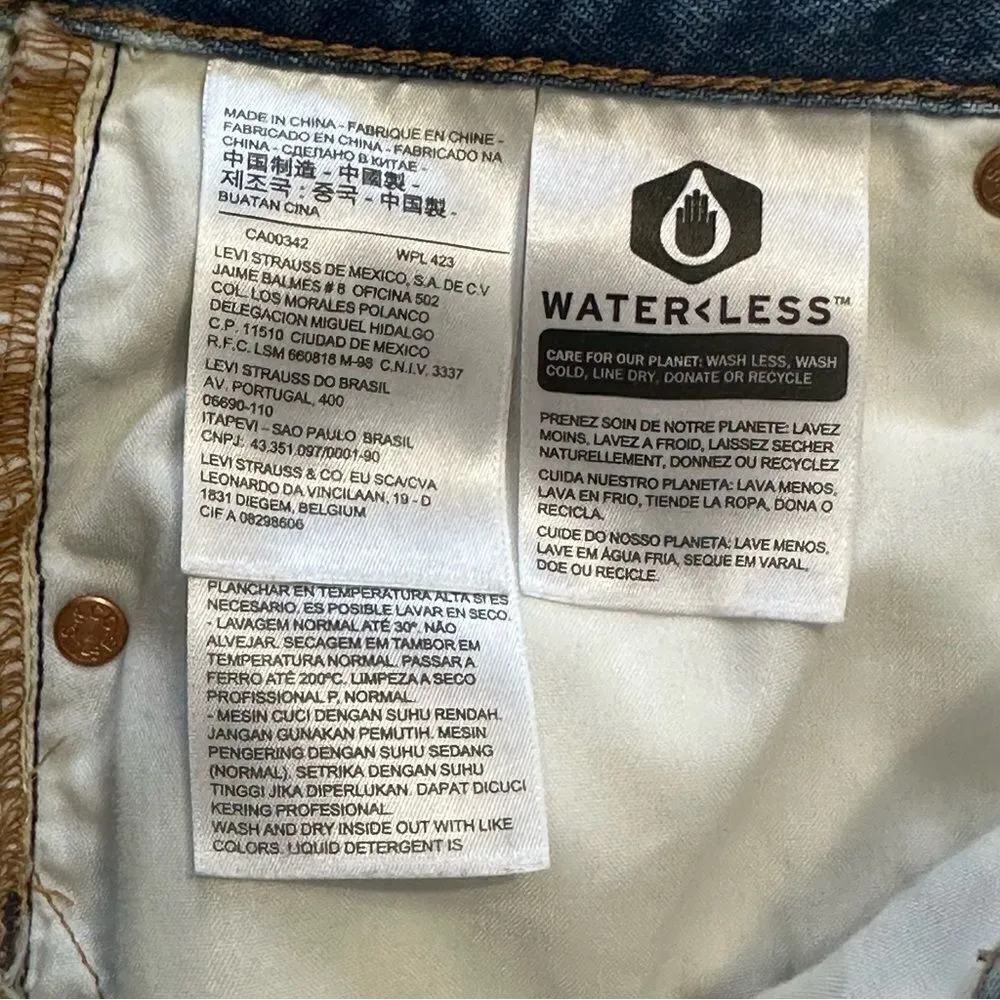 Levi Strauss Tie Dye Denim Skirt Womens Size 26 Raw Hem Levi’s - Image 7