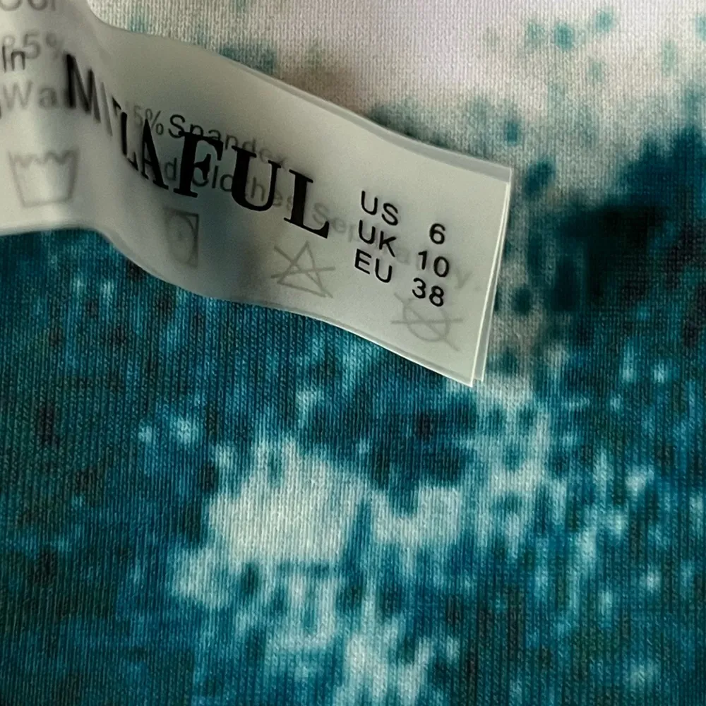 Zaful New With Tags Tie-Die Bikini Set Womens Size Medium White Bottoms Included - Image 12