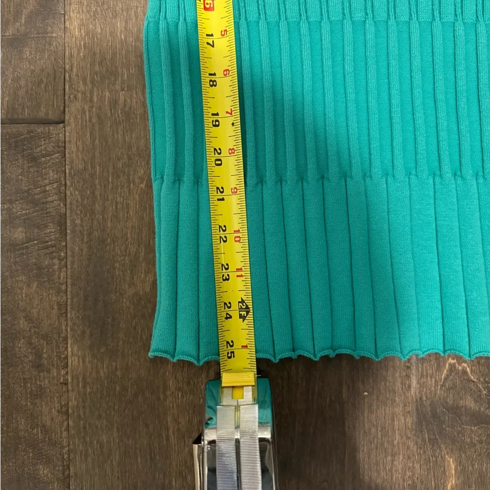 Aqua Mint Green Sweater Mettalic Beads 3/4 length sleeve Ribbed - Image 12