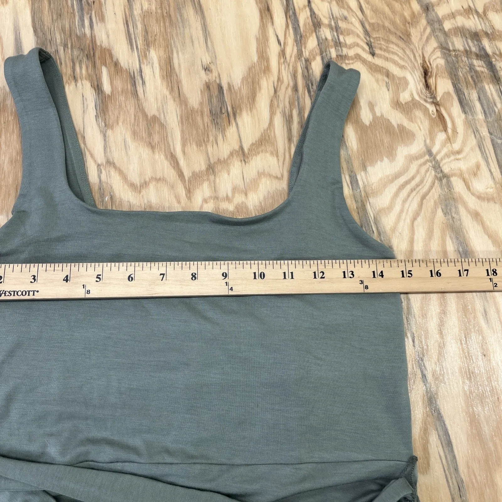 Quince Tencel Jersey Midi Wrap Dress Sage Green Medium Athleisure Vacation - Image 10