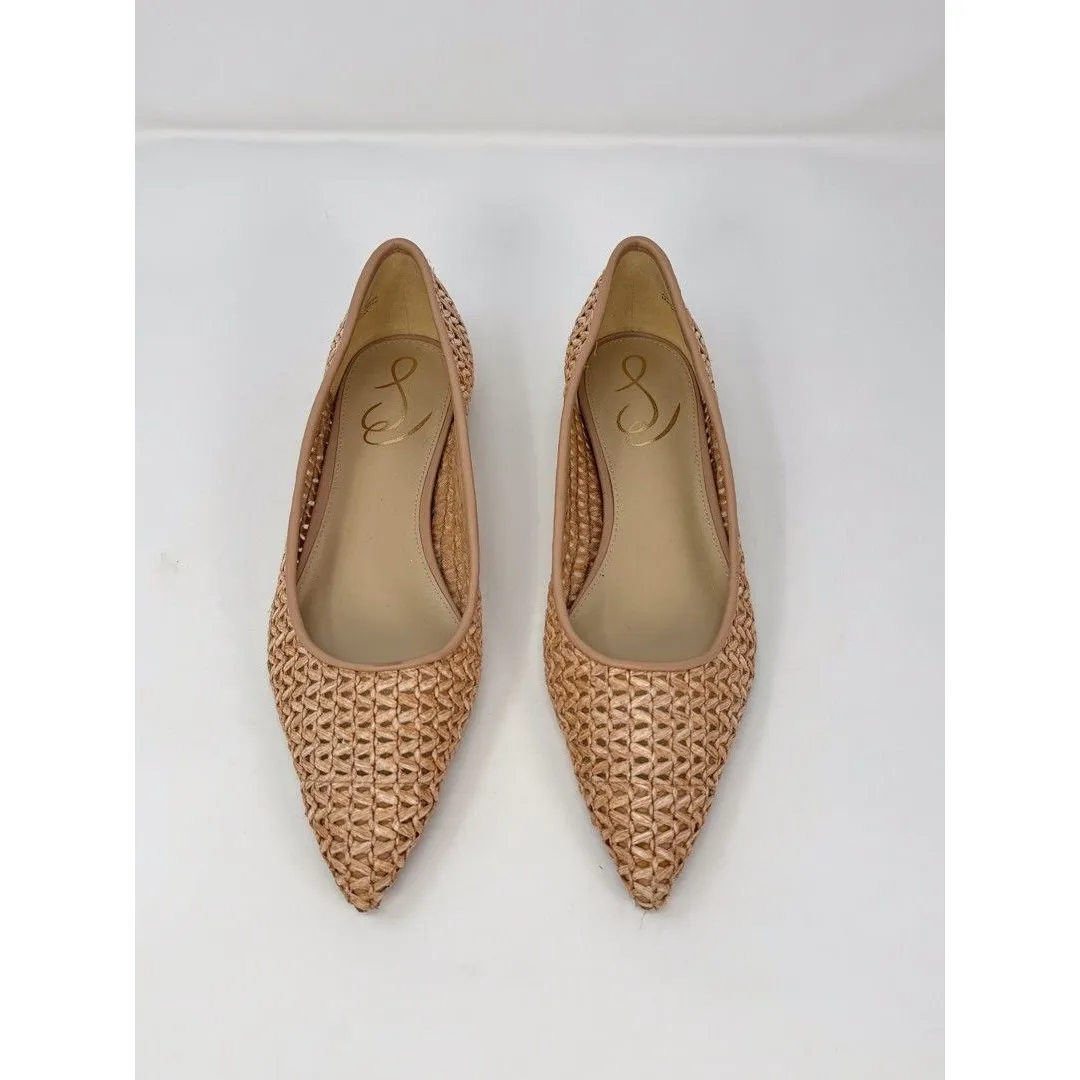 Sam Edelman Wanda Womens Sandals Beige Pointed Toe Flat Woven Slip On US 7 M - Image 3