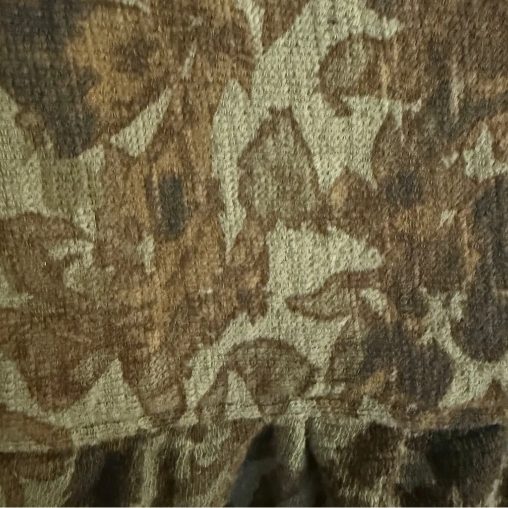 Urban Outfitters Womens Large Green Floral  Button-Up Shirt Tie Sleeves Whimsy - Image 8