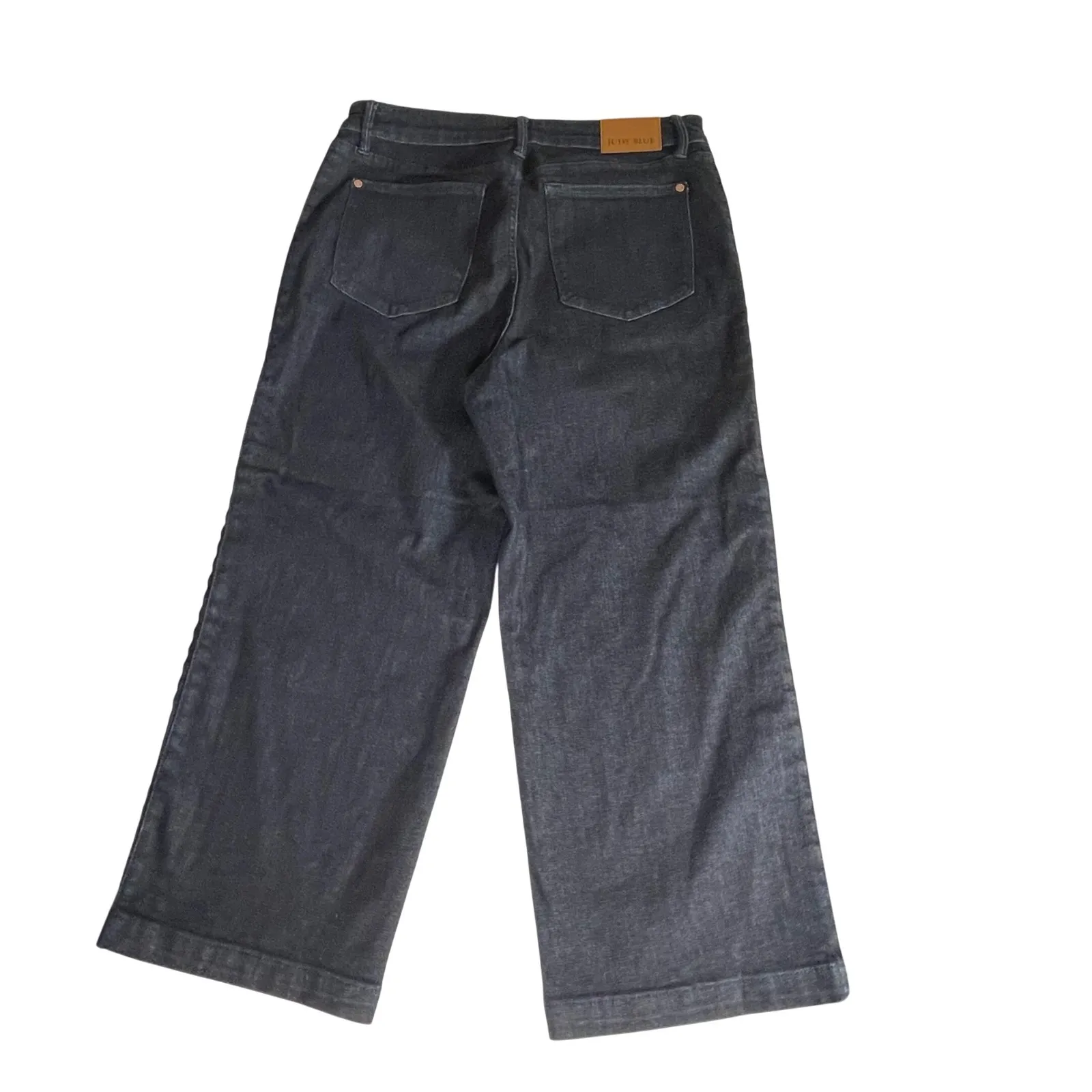 Judy Blue Wide Leg Jeans Women's 13/31 Dark Wash Braided Side‎ Trim - Image 4