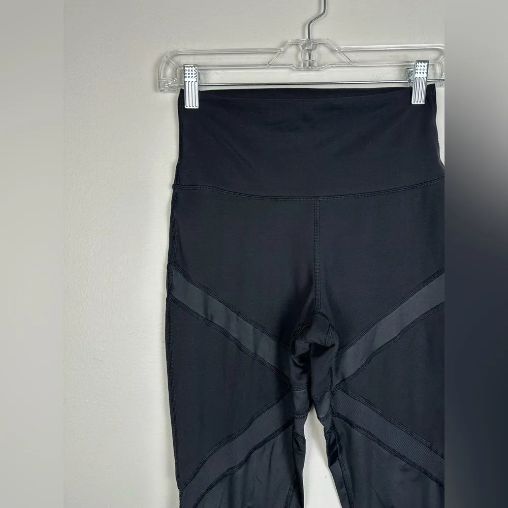 Aerie The Hugger High Waisted Ribbed Black Legging Women’s Sz M - Image 2