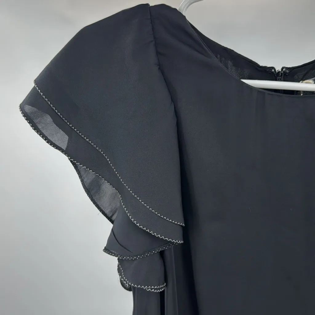 MM Couture Elegant Black Ruffle Sleeve Dress party HOCO L Miss Me metallic - Image 5