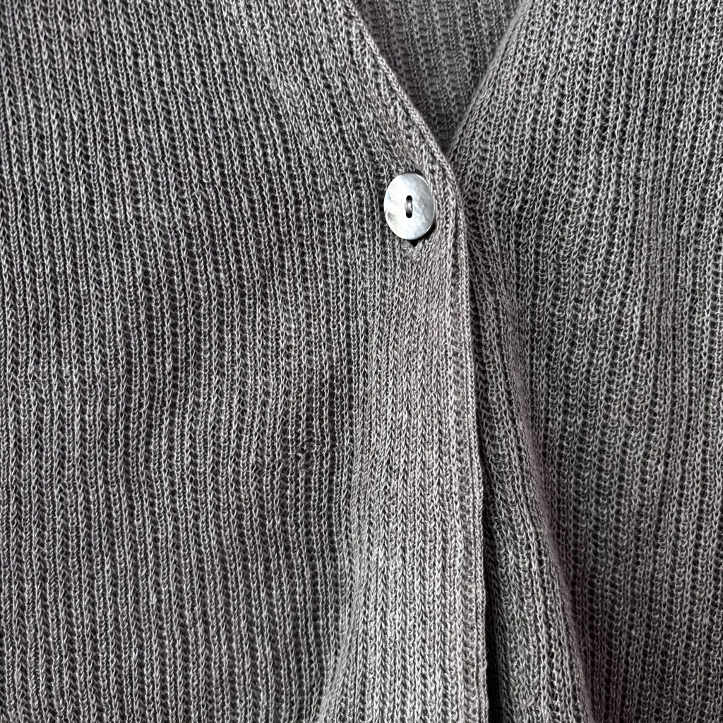 Garnet Hill Gray Grey 100% Linen Tunic Length Cardigan Size Small - Image 11