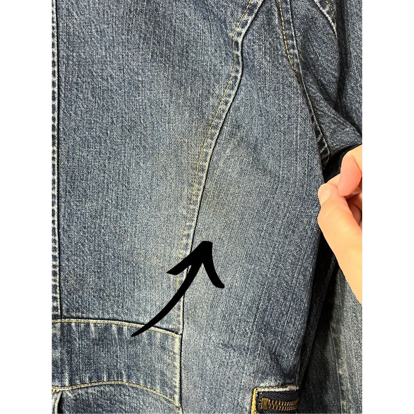 Vintage Old Navy Women's Y2K 100% Cotton Denim Jean Jacket‎ S - Image 11