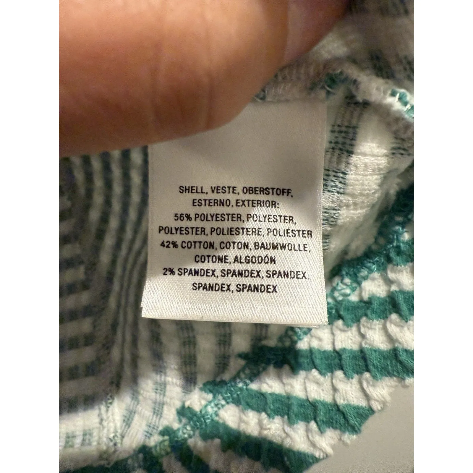 Anthropologie MAEVE Textured Green & White Striped FRANCONIA Tank Top Small - Image 5