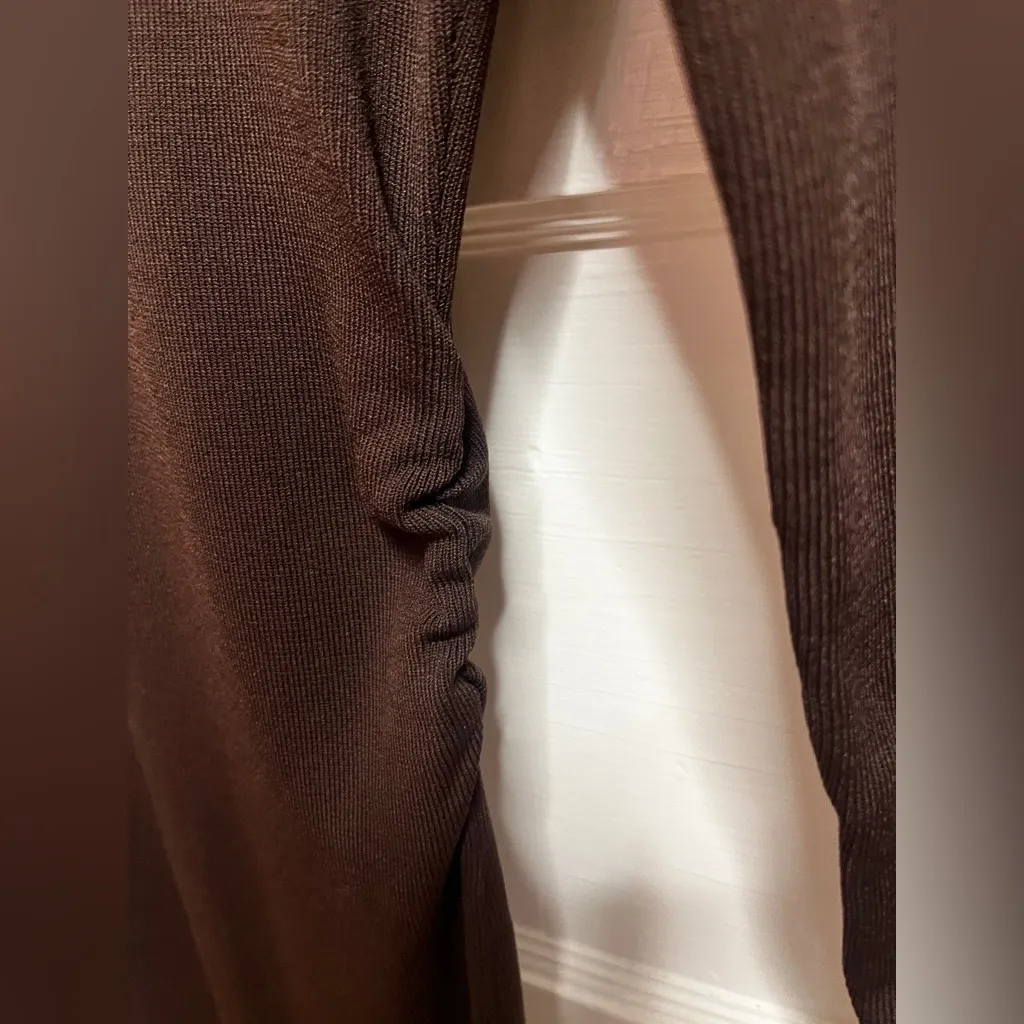 Zara asymmetric long sleeve dress Size S Dark Brown - Image 6