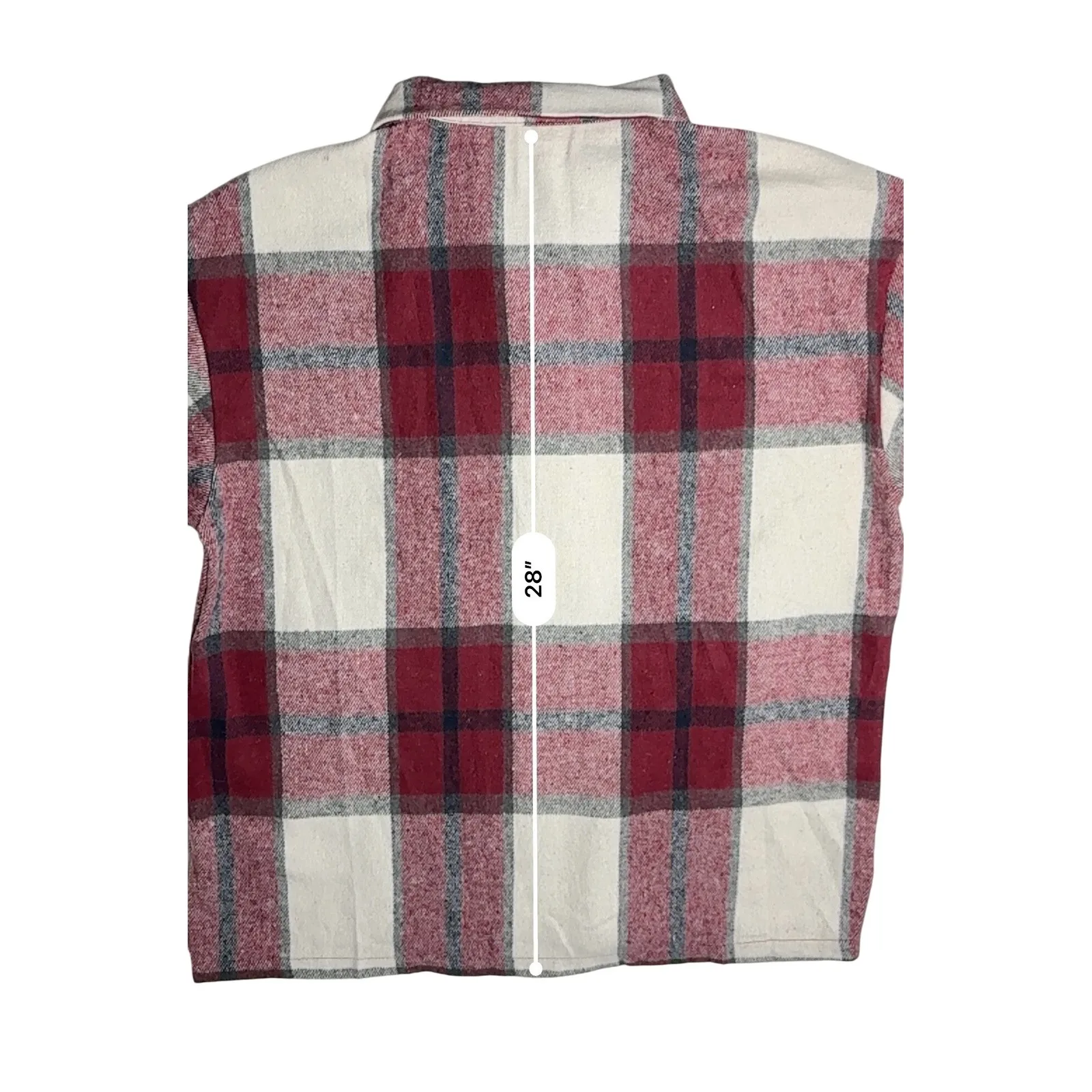 Cottagecore Collared Red Plaid Flannel BU Shirt 16W Shacket Cabincore NWT - Image 9