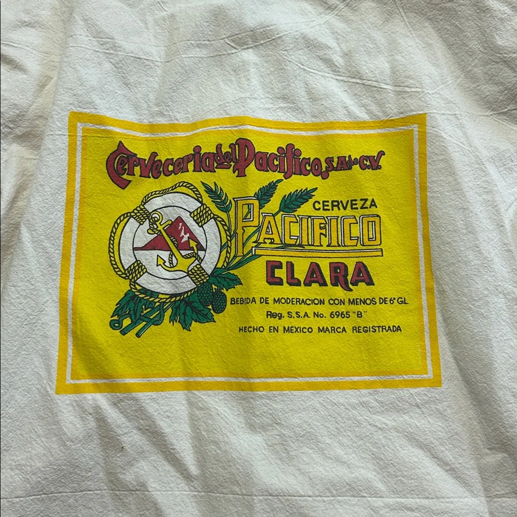 VTG PACIFICO BEER MAZATLAN MEXICO ZIP UP HOODIE BEACH JACKET White Size M - Image 5