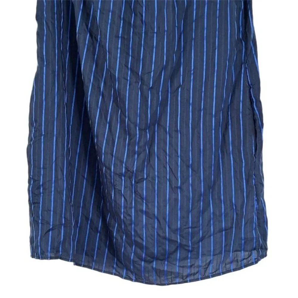 Banana Republic Women's L Blue Striped Off-The-Shoulder Dress Casual - Image 4