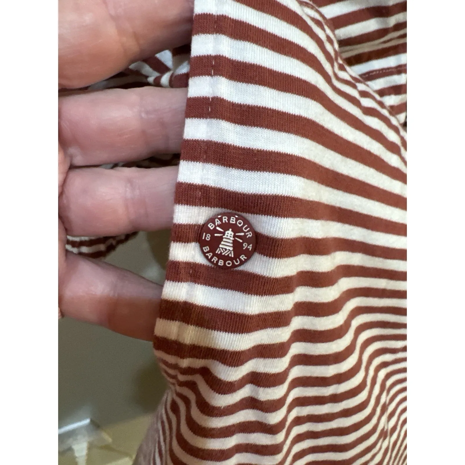 Barbour‎ Mersey Womens Striped Scoop Neck Sheath Dress Size 14 Nautical - Image 7