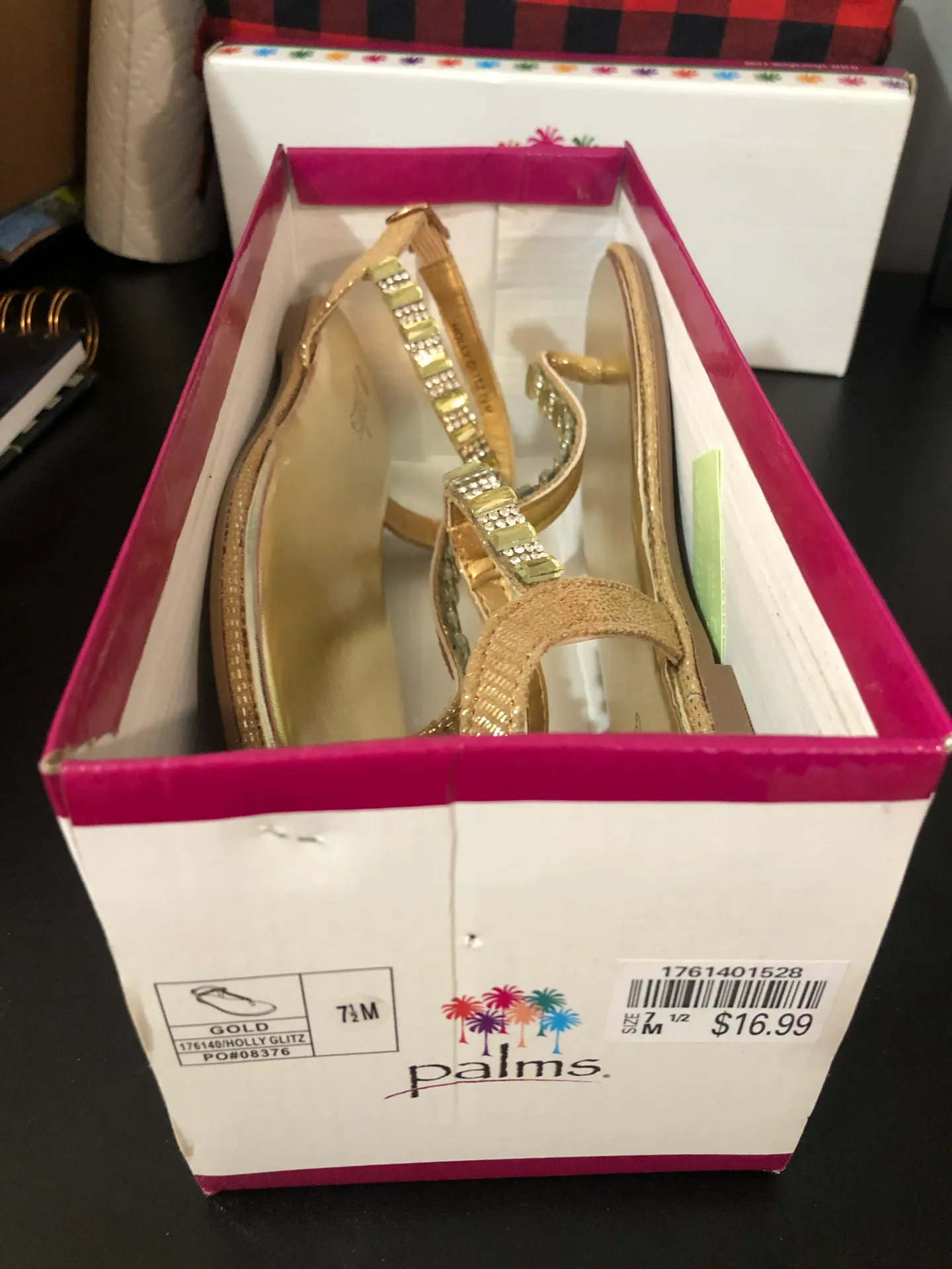 gold colored sandals Size 7.5 - Image 3