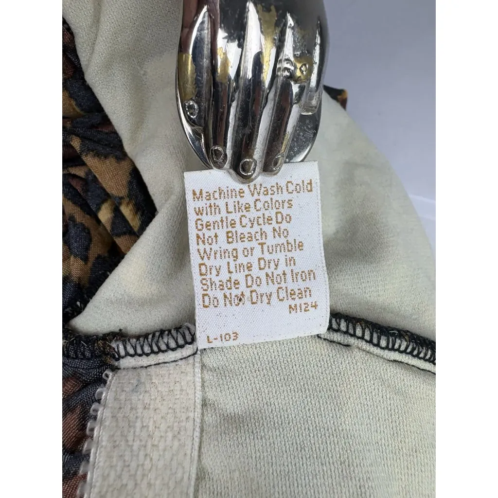 *Vintage Jantzen Swimsuit Womens 12 Leopard Halter One Piece Pin Up Rockabilly - Image 6